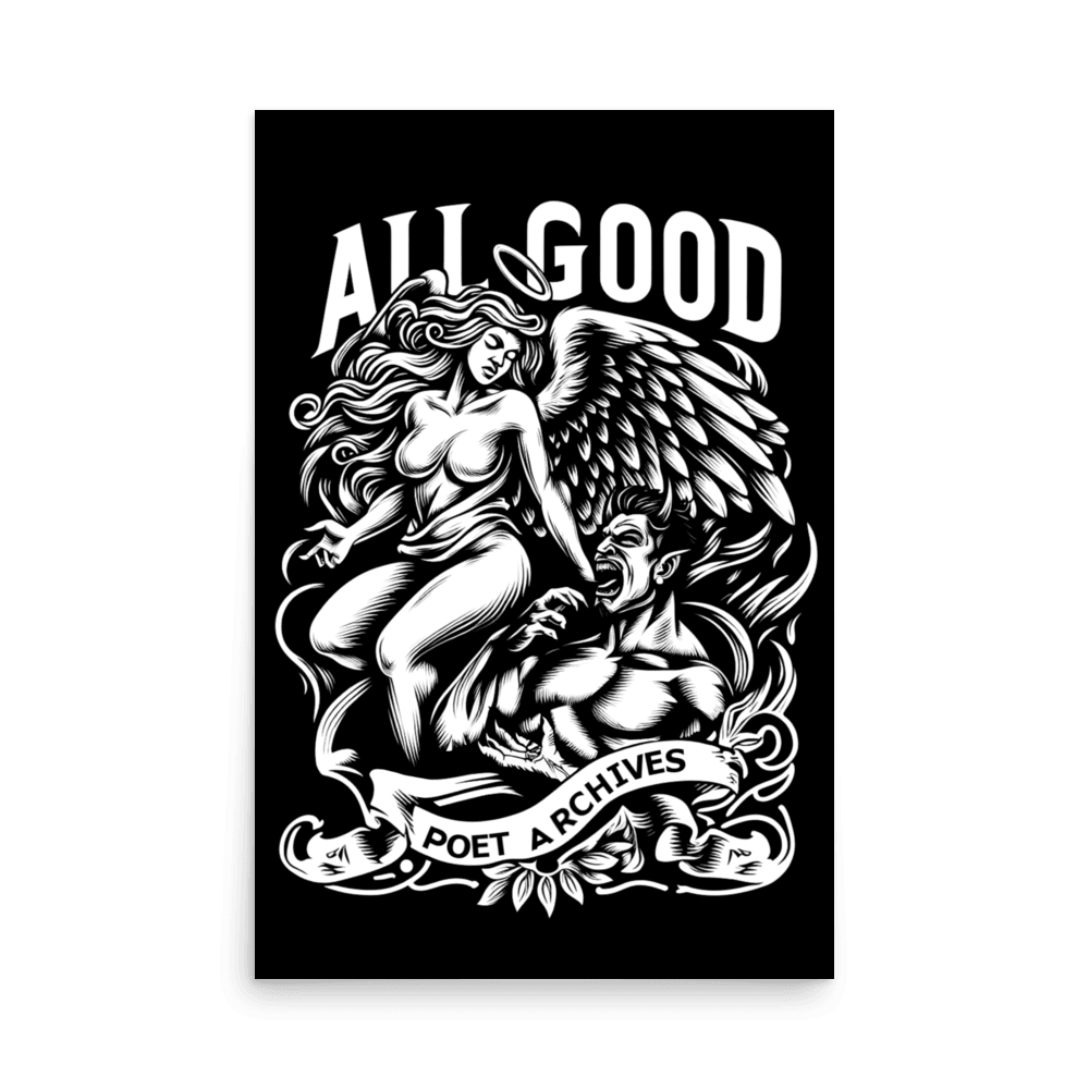 All Good Poster Angel fighting Devil good vs evil original design poet ...