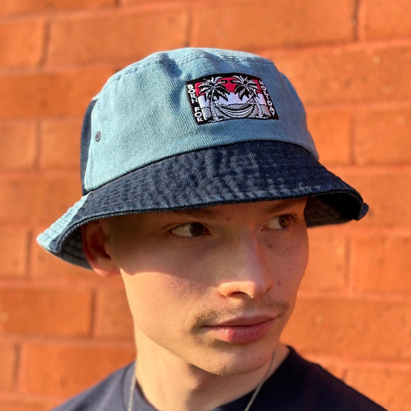 BORN FOR HOLIDAY DENIM BUCKET HAT